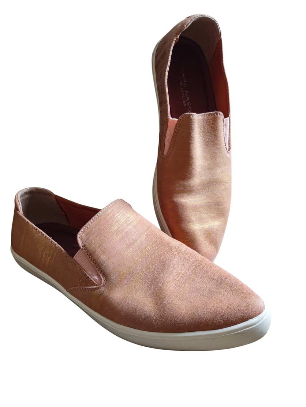 Mark Nason Size 8 On Point Holiday Gold Metallic Pink Slip On Shoes